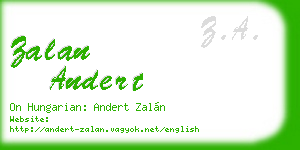 zalan andert business card